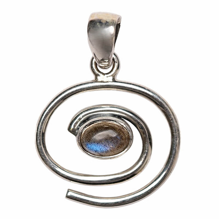 Designový přívěsek labradorit stříbro Ag 925 P497 - 1,7 cm, 2,8 g