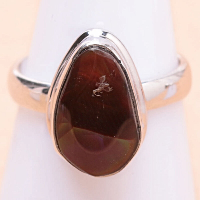Levně Achát mexický ohnivý prsten stříbro Ag 925 LOT5 - 54 mm (US 7), 4,2 g