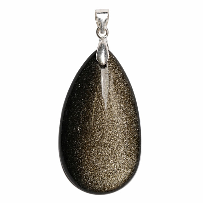 Obsidián zlatý přívěsek stříbro Ag 925 č. 5 - 3,5 cm, 8,2 g