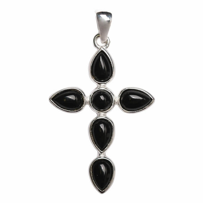 Designový přívěsek onyx stříbro Ag 925 P504 - 2,7 cm, 1,8 g