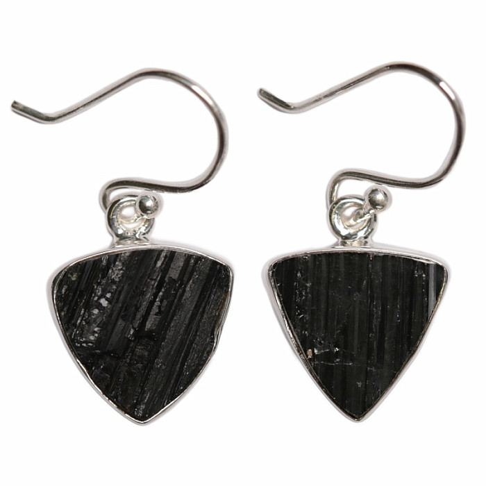 Turmalín skoryl náušnice stříbro Ag 925 E509 - 1,3 cm, 5,4 g