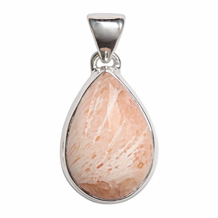 Skolecit lososový přívěsek stříbro Ag 925 P513 - 2,1 cm, 4,7 g