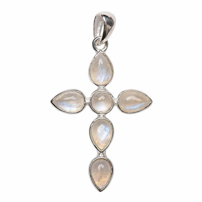 Designový přívěsek měsíční kámen duhový stříbro Ag 925 P514 - 2,6 cm, 1,7 g