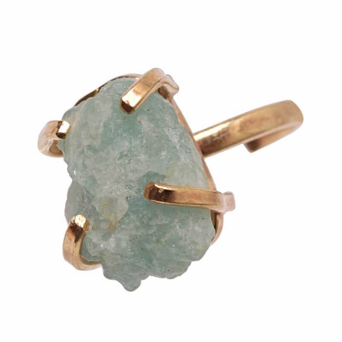 Be Beautiful Akvamarín surový prsten 52 - od 53 mm , 0,9 x 1,4 x 0,7 cm