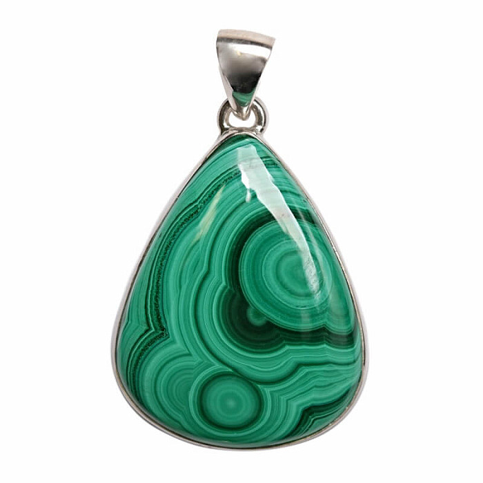 Malachit přívěsek stříbro Ag 925 P52 - 3,1 cm, 10 g