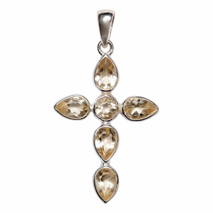 Designový přívěsek citrín stříbro Ag 925 P523 - 2,7 cm, 1,6 g