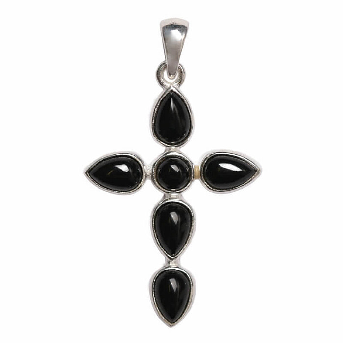 Designový přívěsek onyx stříbro Ag 925 P524 - 2,6 cm, 2 g