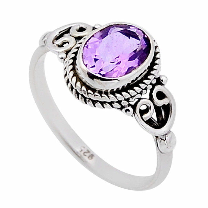 Ametyst broušený prsten stříbro Ag 925 52669 - 56 mm , 2,4 g