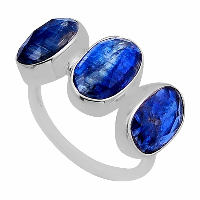 Kyanit modrý broušený prsten stříbro Ag 925 52815 - 54 mm , 5 g