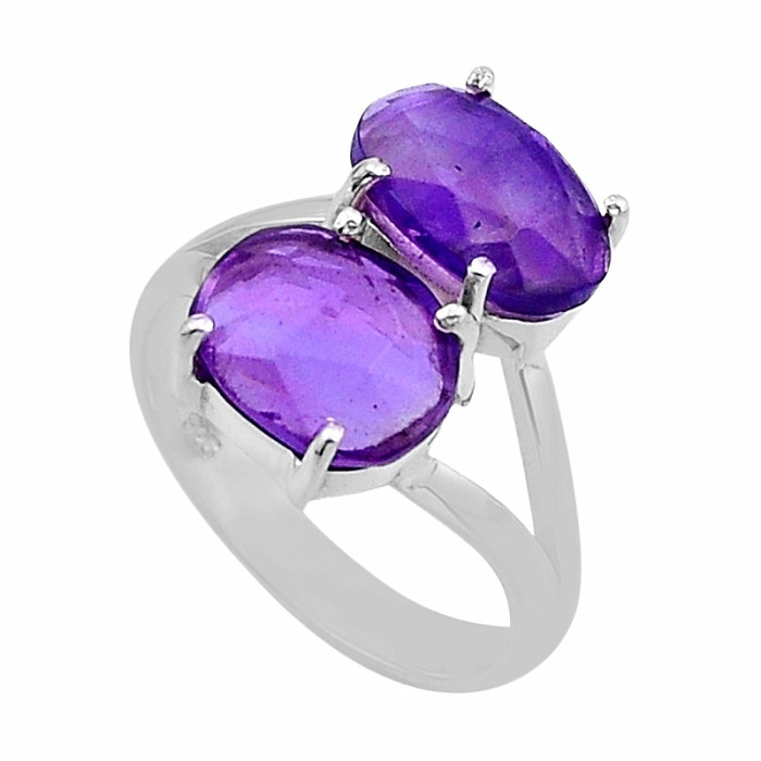 Ametyst broušený prsten stříbro Ag 925 52851 - 54 mm , 3,9 g