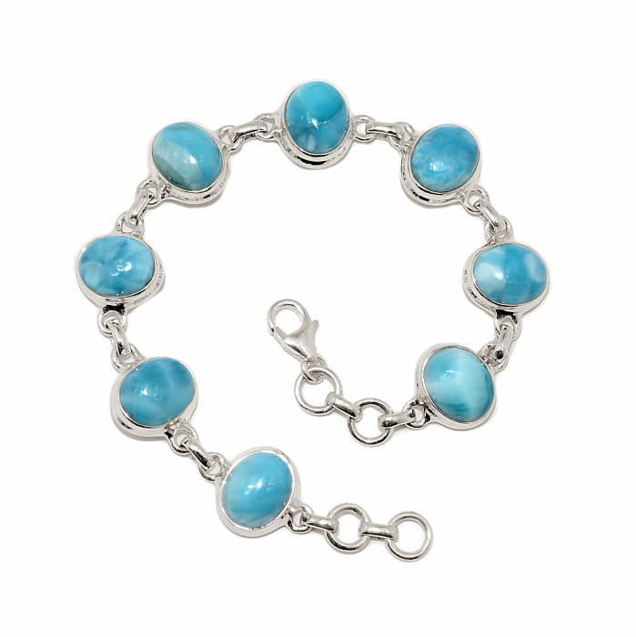 Larimar náramek stříbro Ag 925 B529 - 18 - 19 cm, 20,2 g