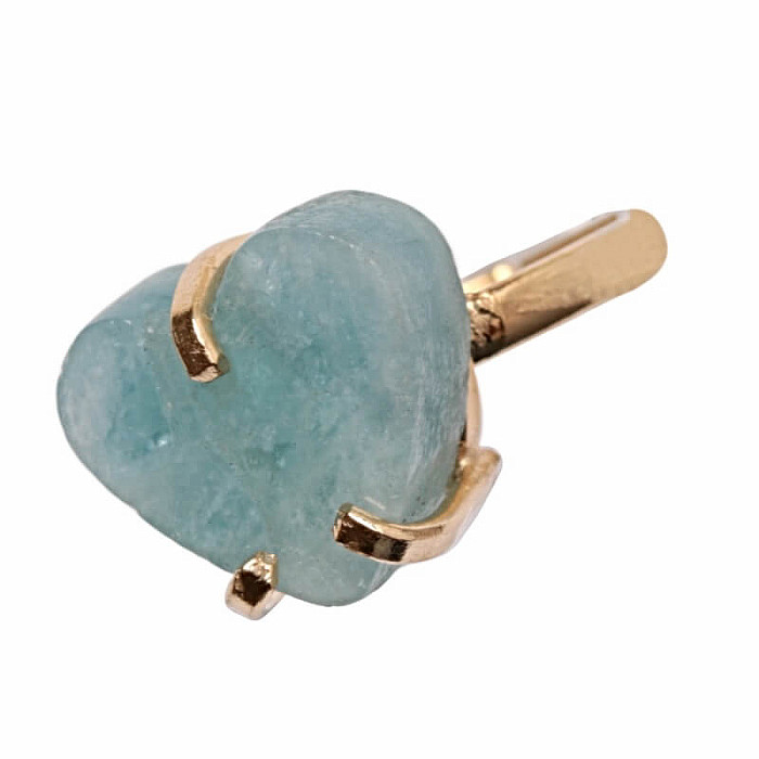 Be Beautiful Akvamarín surový prsten 53 - od 54 mm , 1,3 x 1,2 x 0,5 cm