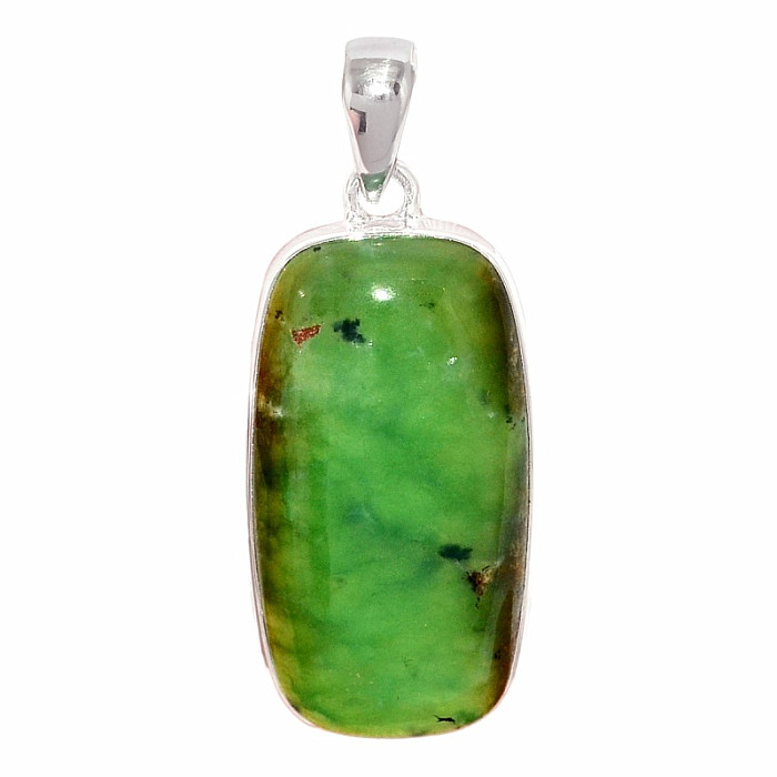 Levně Chryzopras boulder přívěsek stříbro Ag 925 P538 - 3,5 cm, 11 g