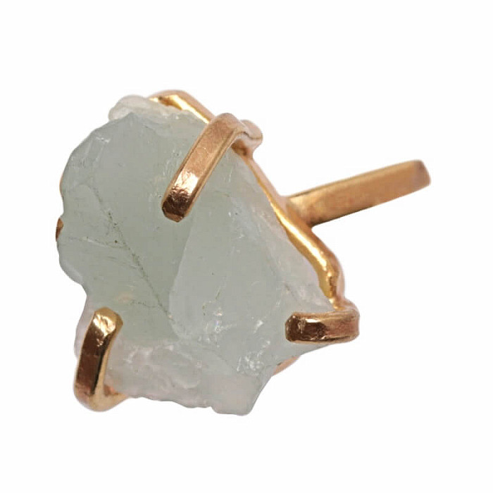 Be Beautiful Akvamarín surový prsten 54 - od 53 mm , 1,3 x 1,5 cm