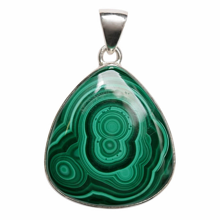 Malachit přívěsek stříbro Ag 925 P54 - 2,8 cm, 10,7 g