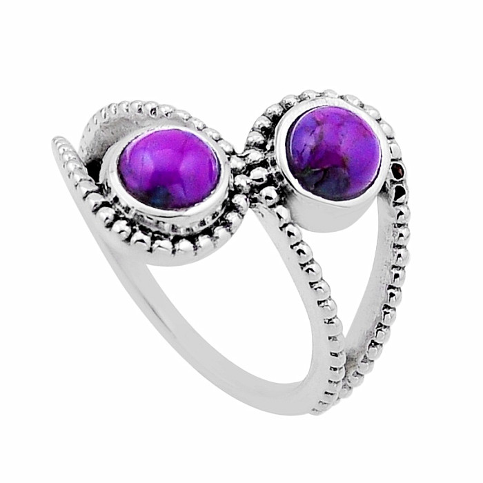 Tyrkys purpurový prsten stříbro Ag 925 54839 - 60 mm , 2 g