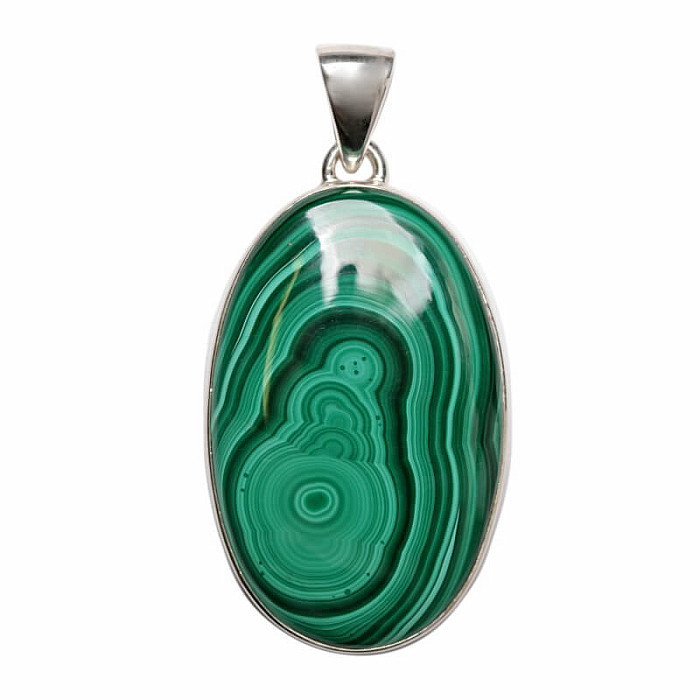 Malachit přívěsek stříbro Ag 925 P57 - 3,4 cm, 11,3 g