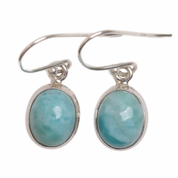 Larimar náušnice stříbro Ag 925 E6 - 1,1 cm, 3,8 g