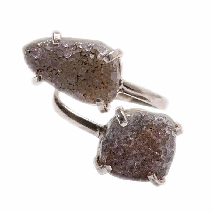 Be Beautiful Ametyst dvojitý prsten 66 - 54 mm , 2 x 3 cm