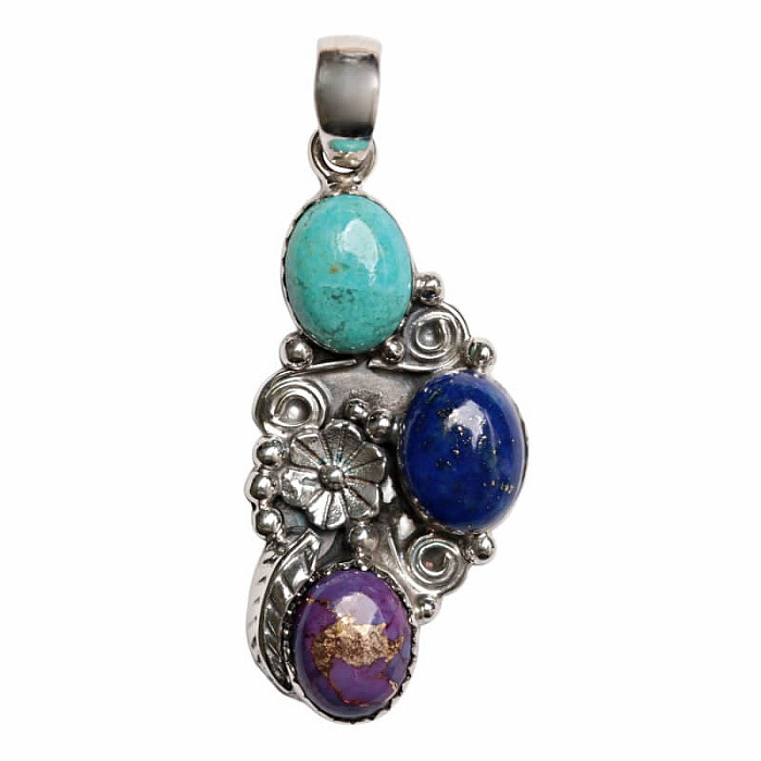 Designový přívěsek tyrkys stříbro Ag 925 P69 - 3,5 cm, 6,7 g