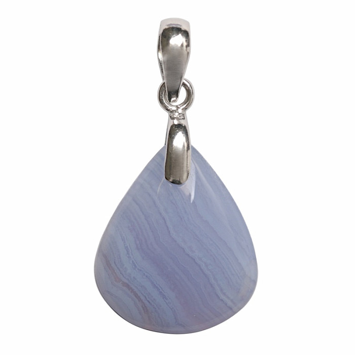 Achát krajkový modrý přívěsek stříbro Ag 925 č. 4 - 2,4 cm, 4,9 g