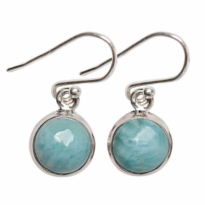 Larimar náušnice stříbro Ag 925 E7 - 1 cm, 3,5 g