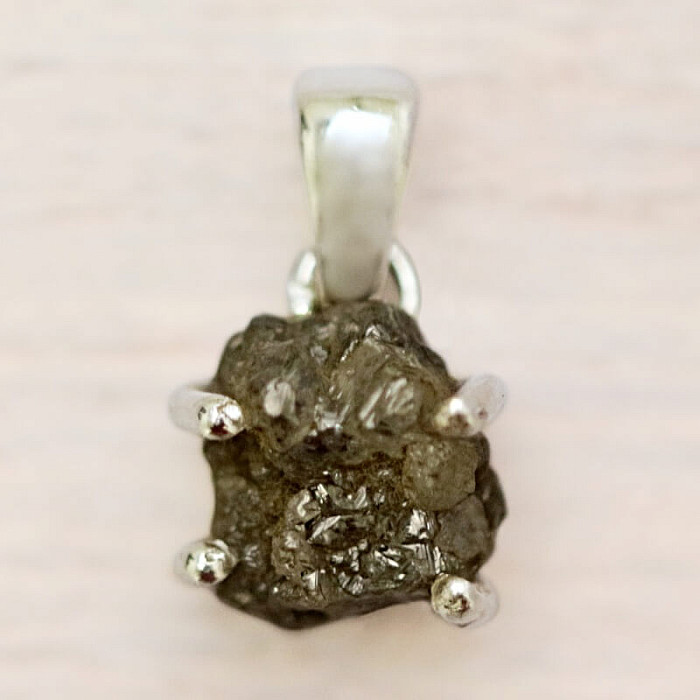 Diamant přírodní surový přívěsek stříbro Ag 925 LOT71 - 0,8 cm, 1,3 g