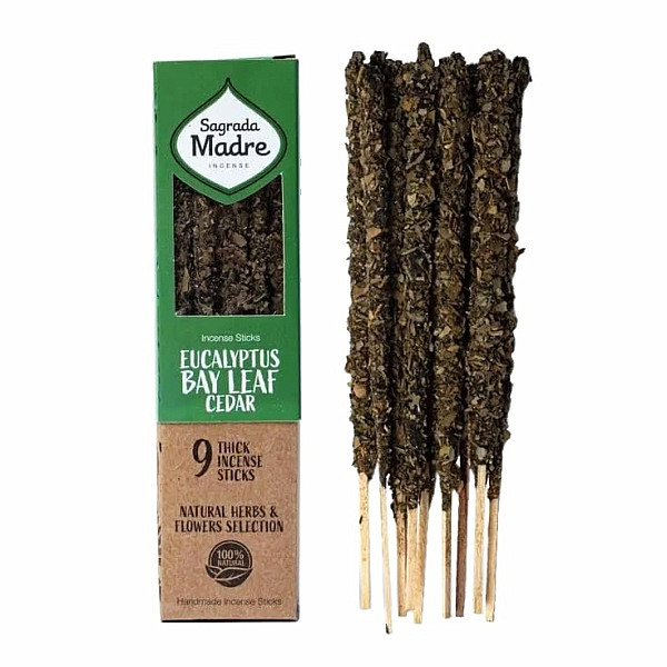 Vonné tyčinky Sagrada Madre Eucalyptus, Laurel and Cedar - 44 g