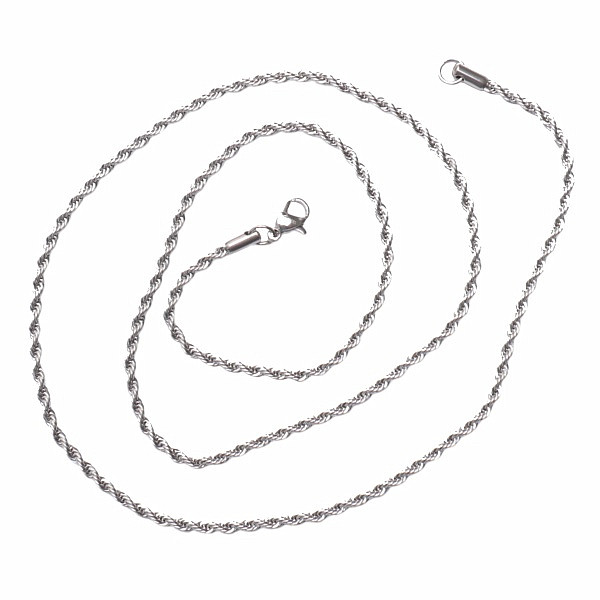 Levně Náhrdelník Rope styl nerezová ocel v barvě oceli 50,8 cm - cca 50,8 cm