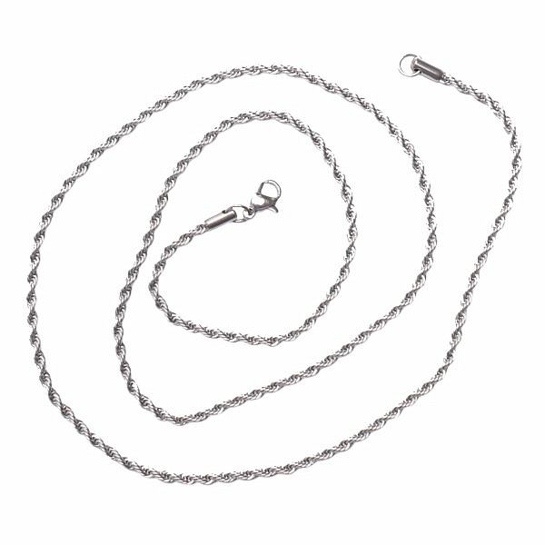 Náhrdelník Rope styl nerezová ocel v barvě oceli 50,8 cm - cca 50,8 cm