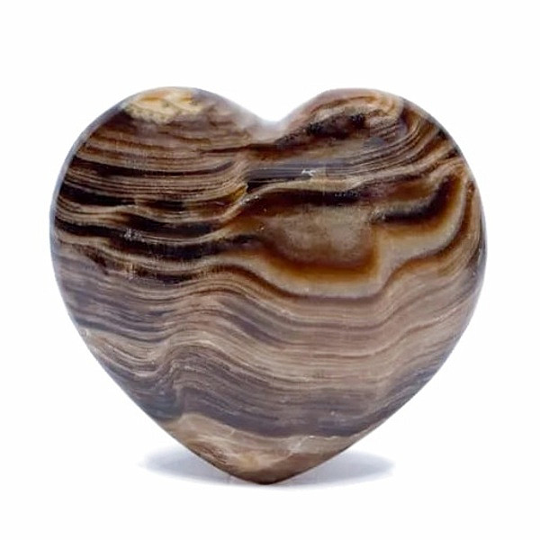 Levně Aragonit hnědý masážní hmatka srdce 4,5 cm - cca 4,5 cm