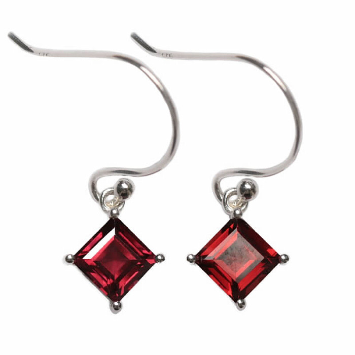 Granát broušený náušnice stříbro Ag 925 E799 - 0,9 cm, 1,5 g