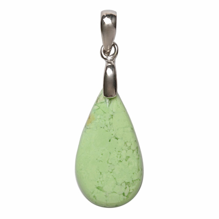 Chryzopras Lemon přívěsek stříbro Ag 925 č. 8 - 2,9 cm, 4,6 g