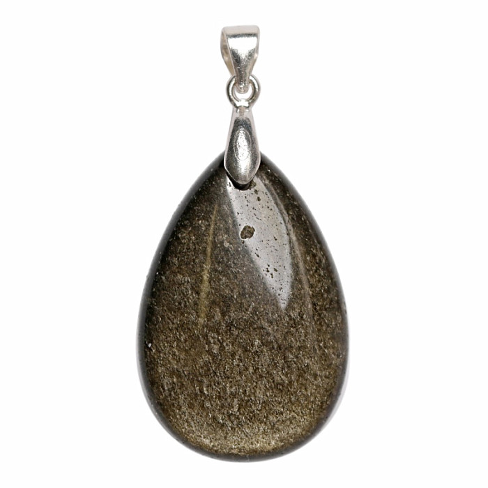 Obsidián zlatý přívěsek stříbro Ag 925 č. 8 - 2,8 cm, 5,6 g