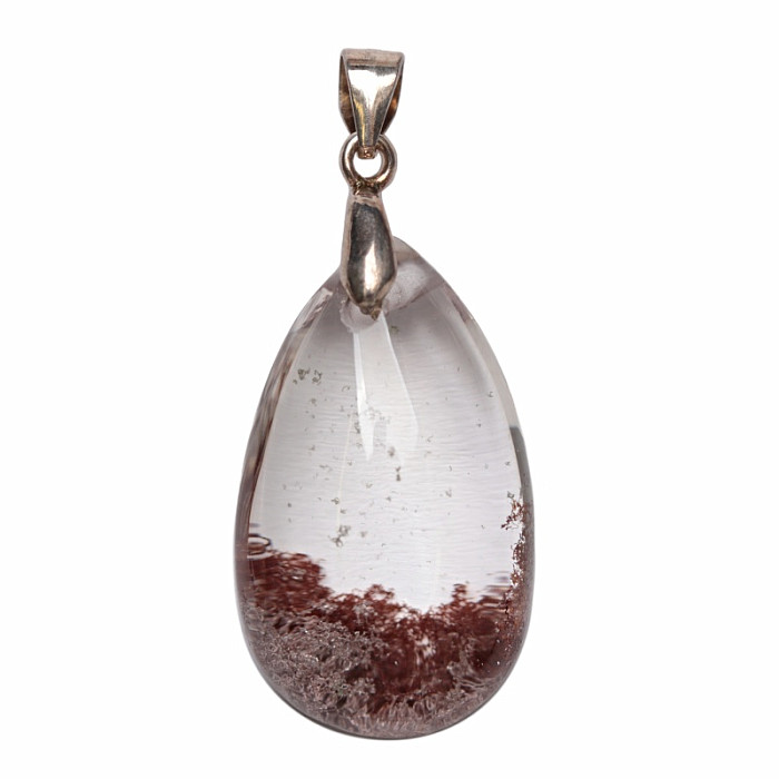 Lodolit - křišťál s inkluzemi přívěsek stříbro Ag 925 č. 8 - 2,6 cm, 7,2 g