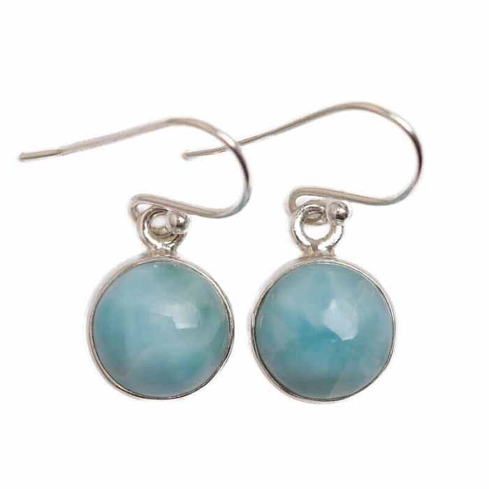 Larimar náušnice stříbro Ag 925 E8 - 1 cm, 3,4 g