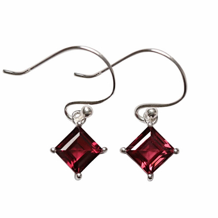 Granát broušený náušnice stříbro Ag 925 E800 - 0,9 cm, 1,5 g