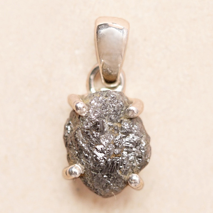 Diamant přírodní surový přívěsek stříbro Ag 925 LOT86 - 0,9 cm, 1,4 g