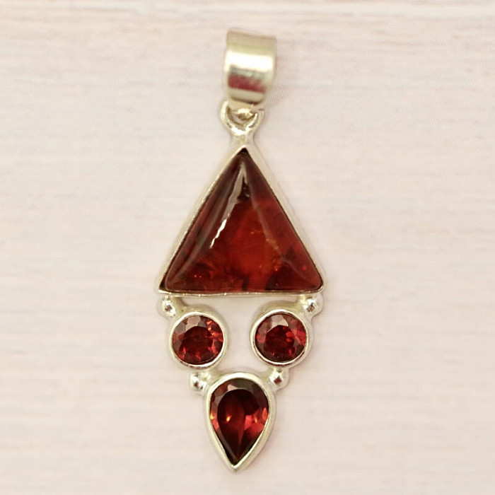 Jantar přívěsek stříbro Ag 925 86342 - 2,5 cm, 2,8 g