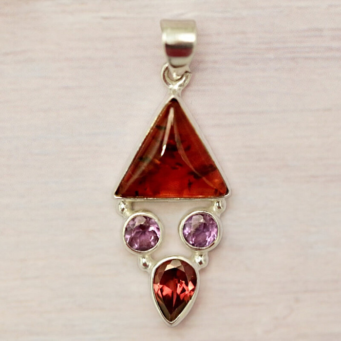 Jantar přívěsek stříbro Ag 925 86347 - 2,6 cm, 2,7 g