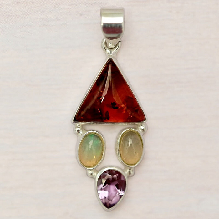 Jantar přívěsek stříbro Ag 925 86350 - 2,7 cm, 2,8 g