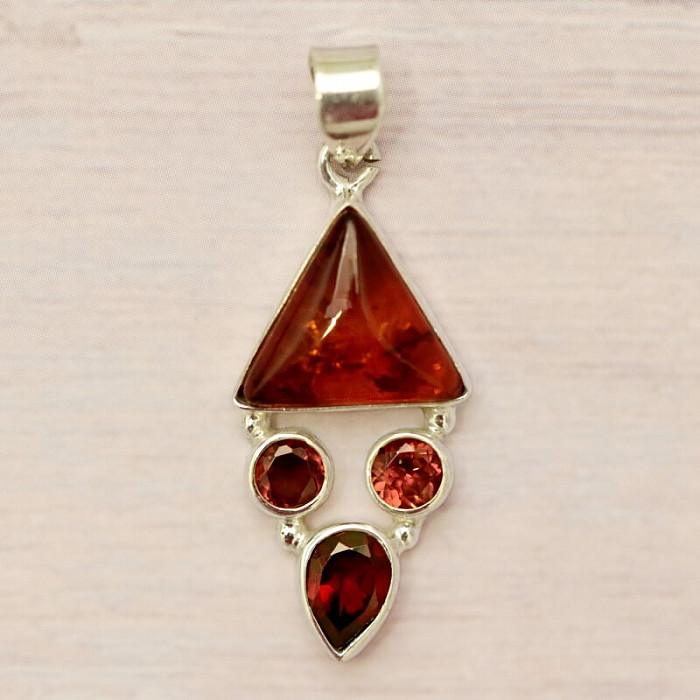 Jantar přívěsek stříbro Ag 925 86358 - 2,6 cm, 2,8 g