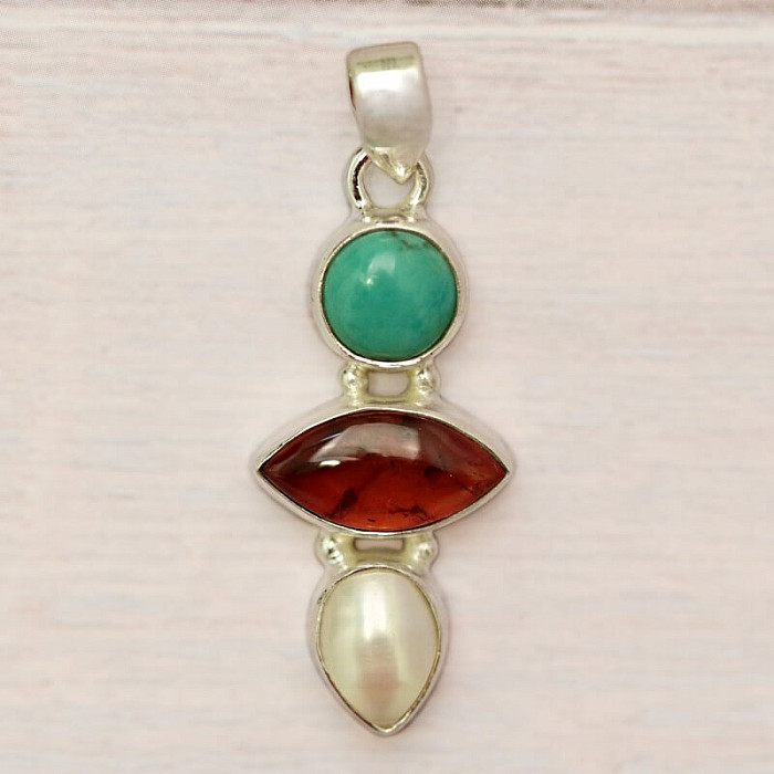 Jantar přívěsek stříbro Ag 925 86373 - 2,9 cm, 3,9 g