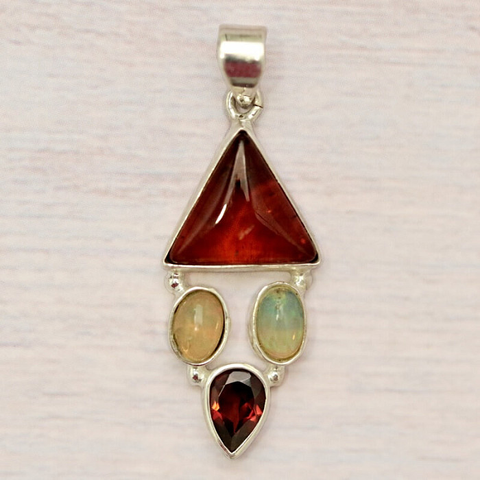 Jantar přívěsek stříbro Ag 925 86374 - 2,7 cm, 2,8 g