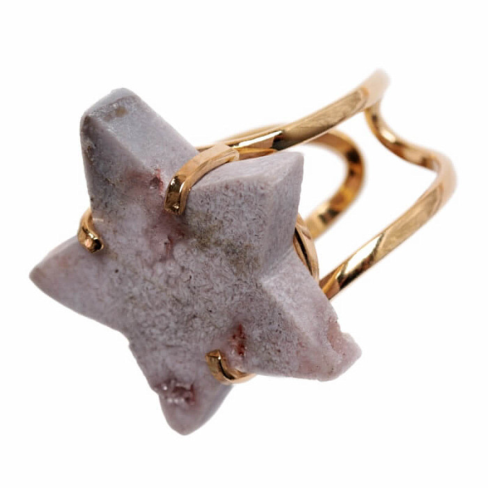 Be Beautiful Ametyst růžový Hvězda prsten 89 - 58 mm , 2,7 x 2,7 x 0,5 cm