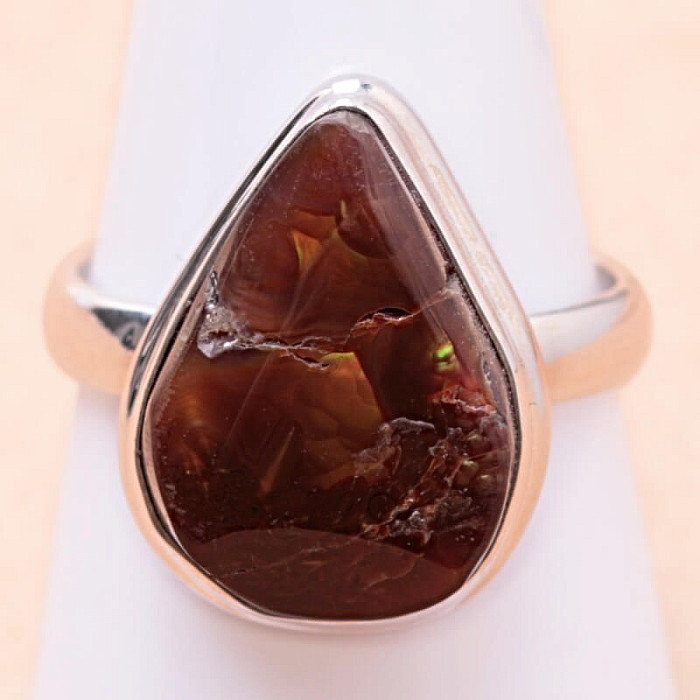 Levně Achát mexický ohnivý prsten stříbro Ag 925 LOT9 - 59 mm (US 9), 5,8 g