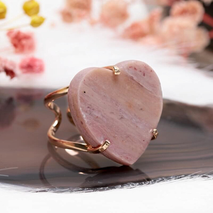 Be Beautiful Křišťál jahodový prsten 9 - 60 mm , 2,8 x 2,8 x 0,5 cm