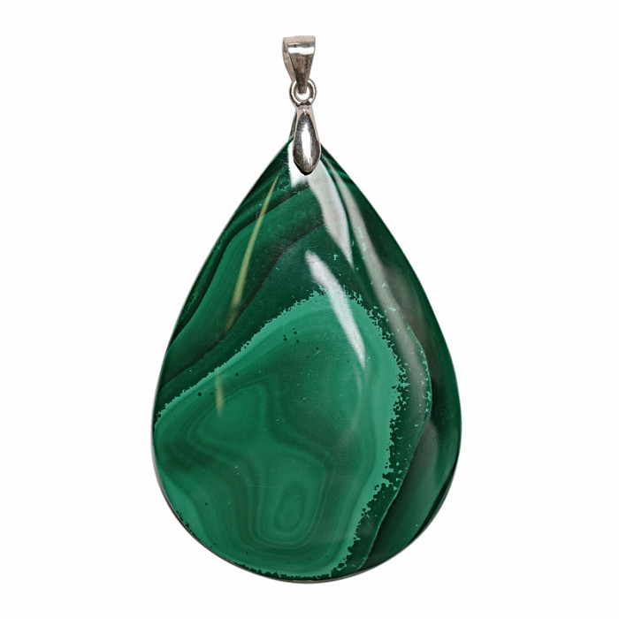 Malachit přívěsek stříbro Ag 925 č. 9 - 4,7 cm, 22,7 g