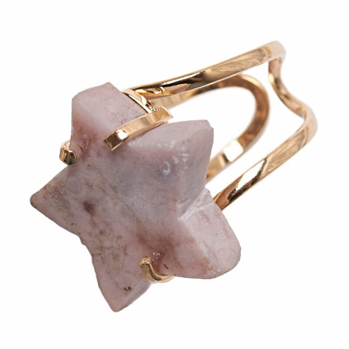 Be Beautiful Ametyst růžový Hvězda prsten 91 - 58 mm , 2,4 x 2,6 x 0,7 cm