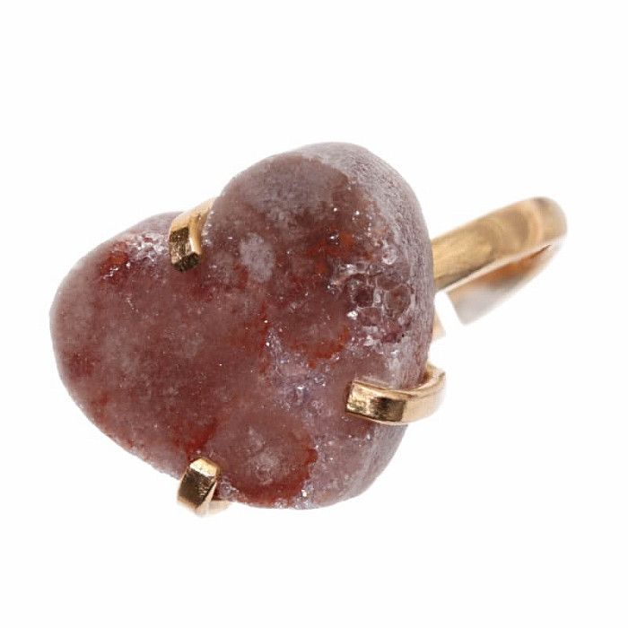 Be Beautiful Ametyst růžový Srdce prsten 92 - 54 mm , 1,4 x 1,6 x 0,4 cm